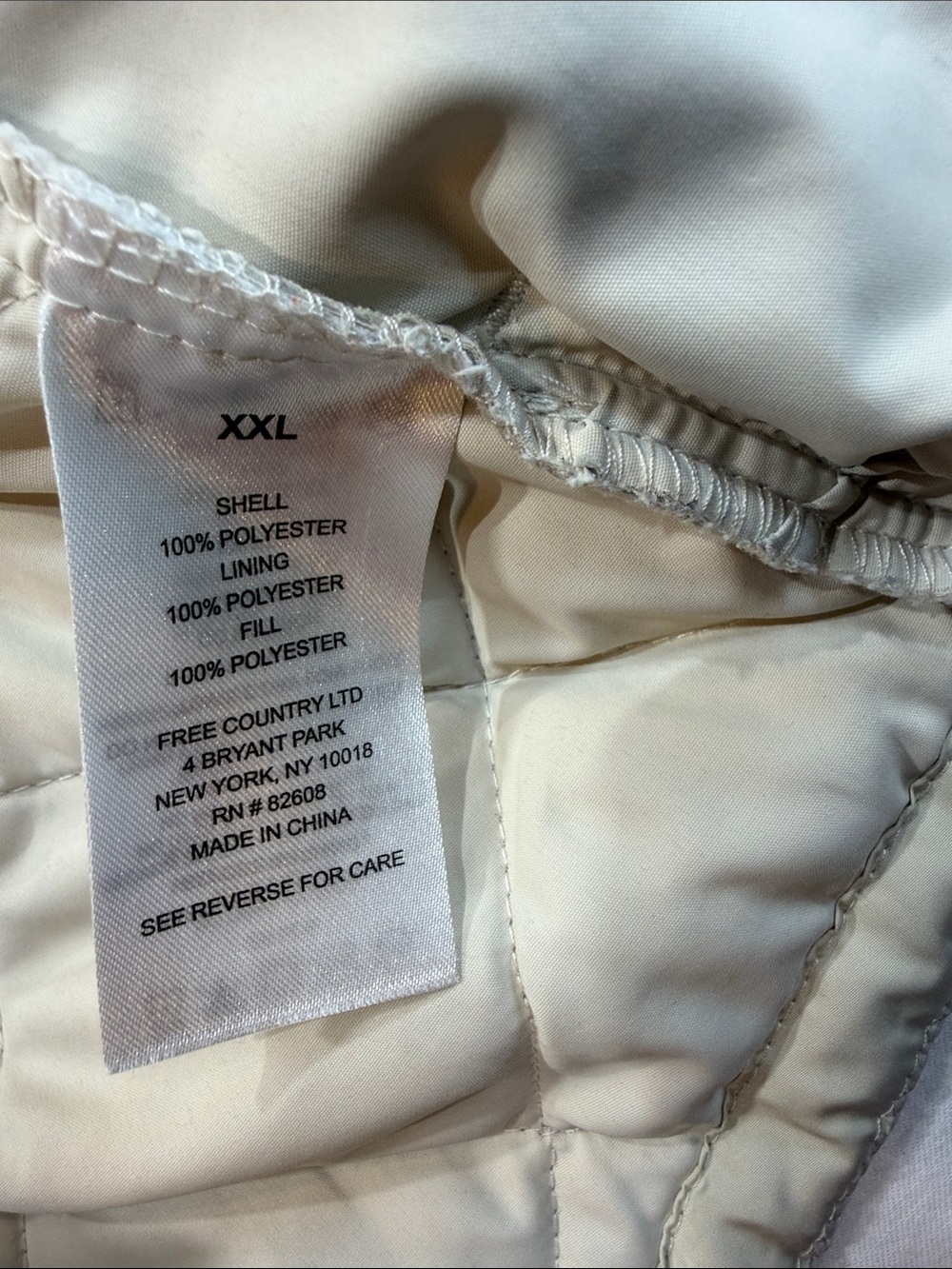 Free Country Quilted Cream Puffer Shirt-Jacket - Picture 9 of 9